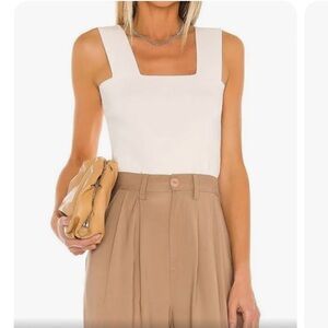 525 America Open Back Square Neck Top - Warm White S